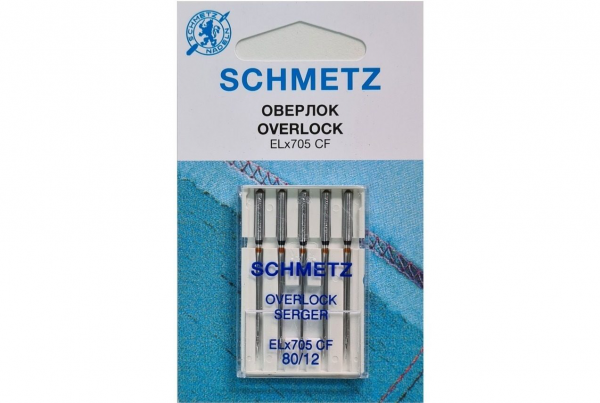 Иглы Schmetz для оверлока ELx705 CF №80, 5 шт в Нарьян-Маре